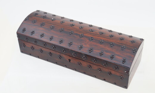Studded rosewood veneer jewellery box