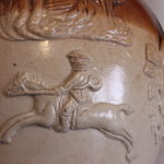 Stoneware hunting jug
