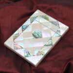 Mother-of-pearl and abalone shell card case