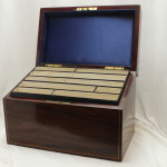 Edwardian inlaid mahogany ladies stationery box