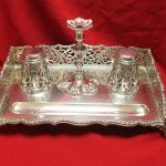 Sterling silver ink stand London 1895