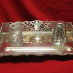 Sterling silver ink stand London 1895