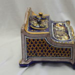 Hand painted Gien inkstand
