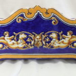 Hand painted Gien inkstand