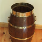 Brass bound barrel stick or umbrella stand