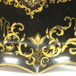 Gilt decorated Queen gothic papier mache tray