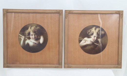 Cupid Awake and Cupid Asleep framed photographs