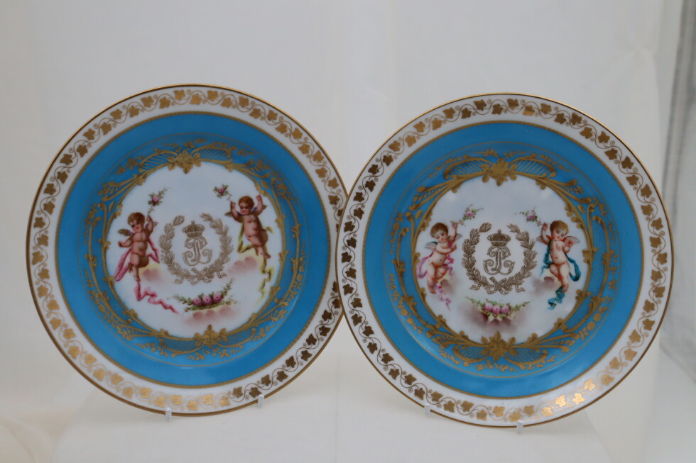 Pair of Sevres Louis Phillippe plates