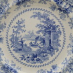 Four small blue and white plates "Fairy Villas"