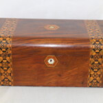 Walnut veneered Tunbridge ware writing box