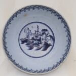 Pearlware hand painted blue and white bowl