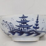 Pearlware hand painted blue and white bowl