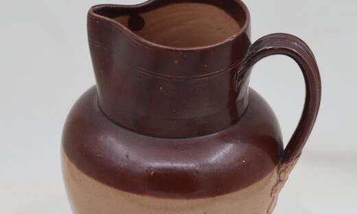 Saltglazed stoneware jug by James Stiff of Lambeth
